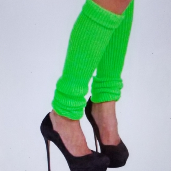 🛍 5 FOR $25 NEON GREEN LEGWARMERS - Picture 2 of 4